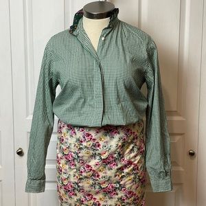 90s Gingham Cotton Blouse